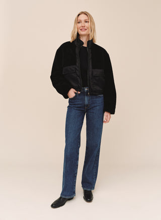 Bella Dahl Funnel Neck Utility Sherpa Jacket