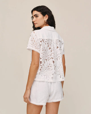 Bella Dahl Lace Embroidered Button Down Shirt