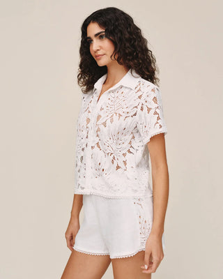 Bella Dahl Lace Embroidered Button Down Shirt