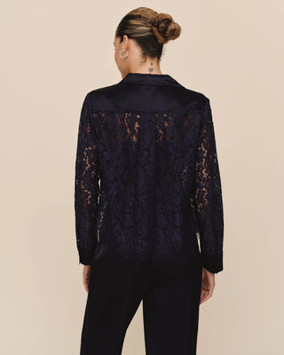 Bella Dahl Lace Contrast Button Down Shirt