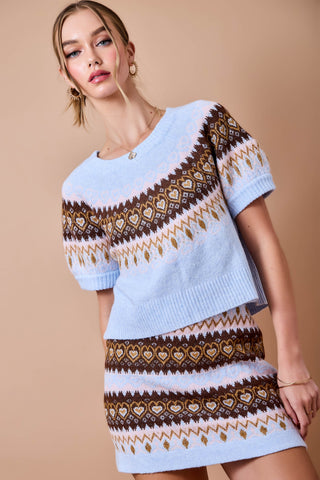 Better Days Jacquard Sweater and Skirt Set