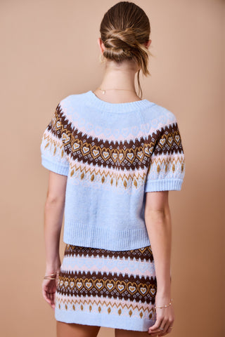 Better Days Jacquard Sweater and Skirt Set