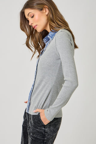 Better Days Ribbed Thermal Button Down