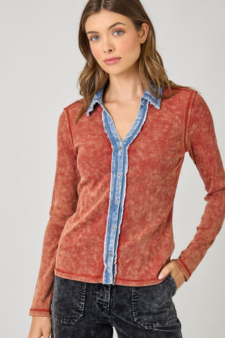 Better Days Ribbed Thermal Button Down