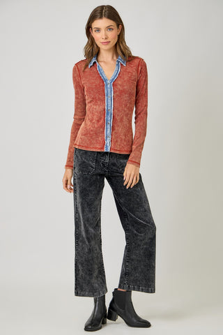 Better Days Ribbed Thermal Button Down
