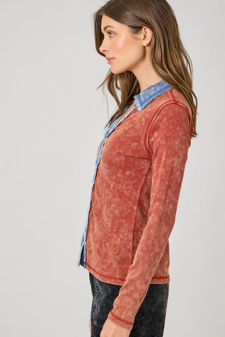 Better Days Ribbed Thermal Button Down