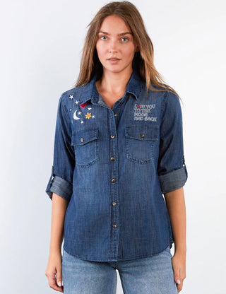 Billy T To The Moon and Back Denim Shirt