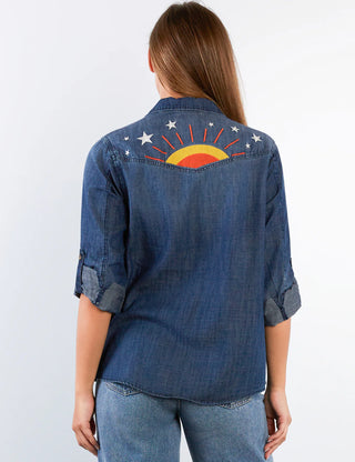 Billy T Hello Sunshine Denim Button Down Shirt