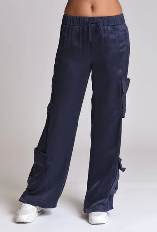 Blanc Noir Silk Wide Leg Pants - Premium cargo pants at Lonnys NY - Just $249! Shop Womens clothing now 