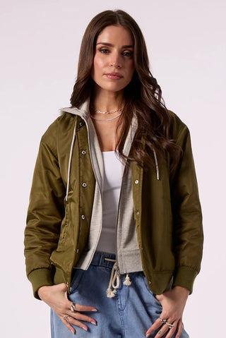 Blue Revival Bailey Bomber With Removable Hoodie Insert