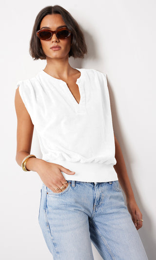 Bobi Split Neck Terry Top