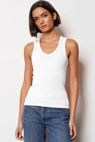 Bobi Slim Neck Ribbed Tank Top
