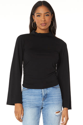 Bobi Bell Sleeve Mock Neck Shirt - Premium clothing at Lonnys NY - Just $80! Shop Womens clothing now 