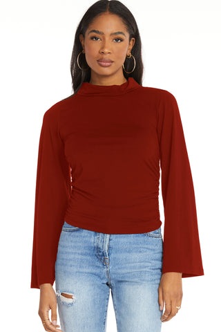 Bobi Bell Sleeve Mock Neck Shirt - Premium clothing at Lonnys NY - Just $80! Shop Womens clothing now 