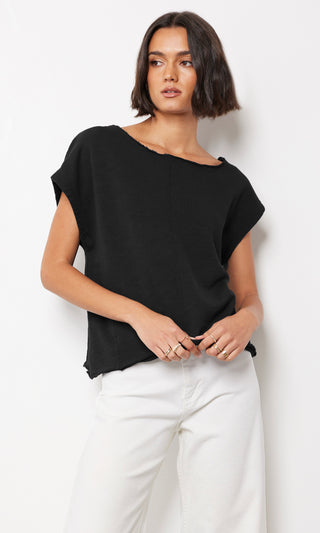 Boatneck Short Sleeve Sweatshirt