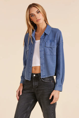 Bobi Button Front Short Shacket - Premium clothing at Lonnys NY - Just $130! Shop Womens clothing now 