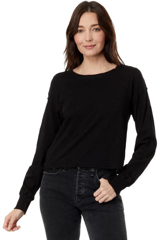 Bobi Cropped Boxy Long Sleeve Tee - Premium clothing at Lonnys NY - Just $80! Shop Womens clothing now 