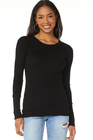 Bobi Fitted Long Sleeve Crewneck Shirt - Premium clothing at Lonnys NY - Just $80! Shop Womens clothing now 