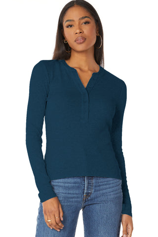 Bobi Long Sleeve Henley Shirt - Premium clothing at Lonnys NY - Just $80! Shop Womens clothing now 