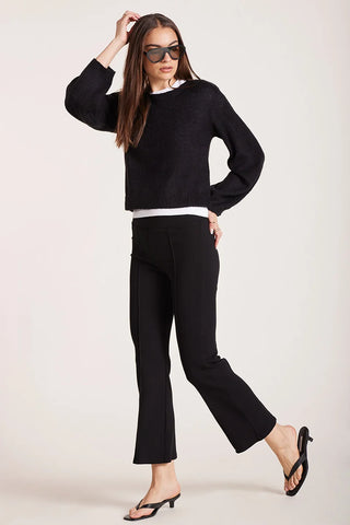 Bobi Seamed Cropped Flair Pants