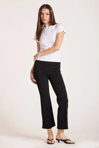 Bobi Seamed Cropped Flair Pants