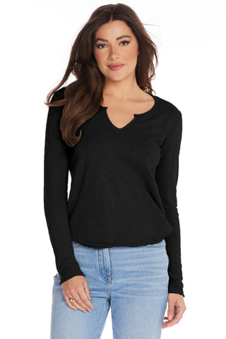 Bobi Split Tee with Raw Binding - Premium clothing at Lonnys NY - Just $60! Shop Womens clothing now 