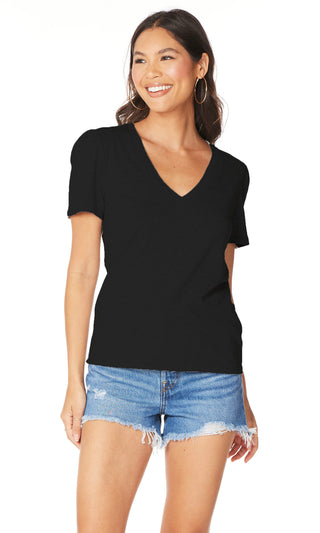 Bobi V-Neck Raglan Shortsleeve Tee - Premium Shirts & Tops at Lonnys NY - Just $50! Shop Womens clothing now 