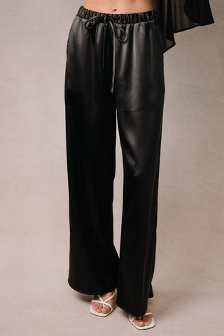 Born in March High Waist Satiny Wide Leg Pants