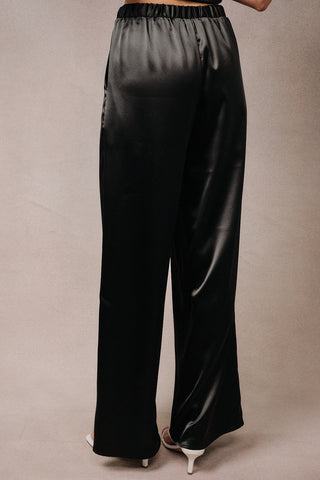 Born in March High Waist Satiny Wide Leg Pants
