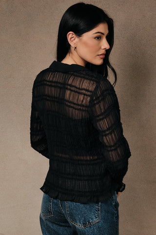 Born in March Shirred Sheer Shirt