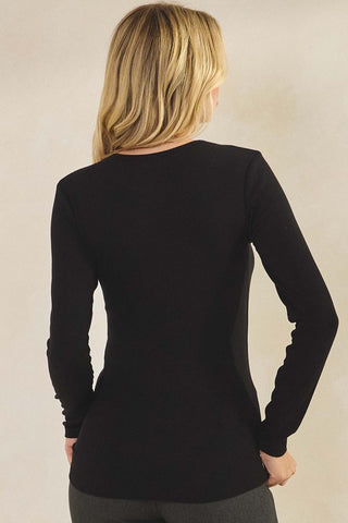 Born in March Luxe Ribbed Long Sleeve Shirt