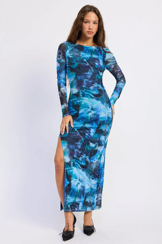 Born in March Mesh Maxi Dress