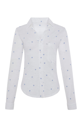 CHRLDR Blue Star Embroidered Button Up Blouse