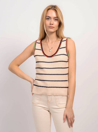 CPW July Striped Crochet Tank Top - Premium tank top at Lonnys NY - Just $119! Shop Womens clothing now 