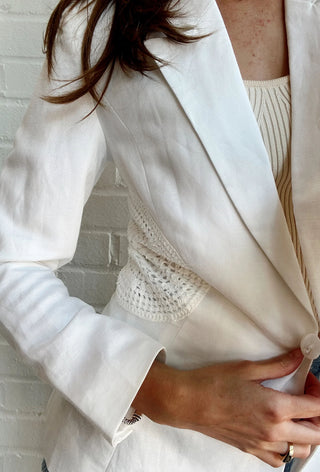 CPW July Crochet Linen Blazer - Premium blazer at Lonnys NY - Just $229! Shop Womens clothing now 