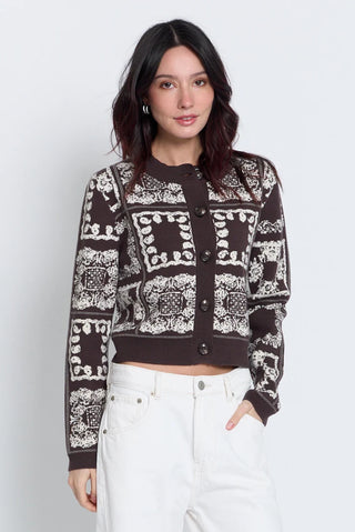 CPW Wren Bandana Printed Crew Cardigan