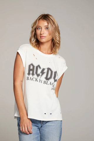 Chaser ACDC Back in Black Band Tee - Premium Tee Shirt at Lonnys NY - Just $64! Shop Womens clothing now 