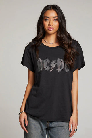 Chaster Studded AC/DC Band Tee - Premium clothing at Lonnys NY - Just $66! Shop Womens clothing now 