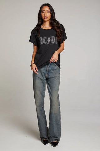 Chaster Studded AC/DC Band Tee - Premium clothing at Lonnys NY - Just $66! Shop Womens clothing now 