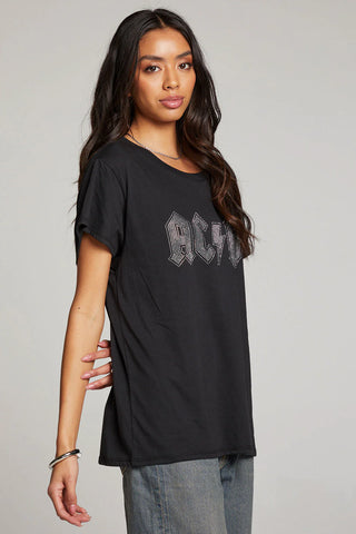 Chaster Studded AC/DC Band Tee - Premium clothing at Lonnys NY - Just $66! Shop Womens clothing now 