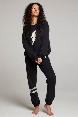 Chaser Distressed Bolt Sweatpants - Premium clothing at Lonnys NY - Just $88! Shop Womens clothing now 