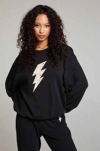 Chaser Distressed Bolt Sweatshirt - Premium clothing at Lonnys NY - Just $79! Shop Womens clothing now 