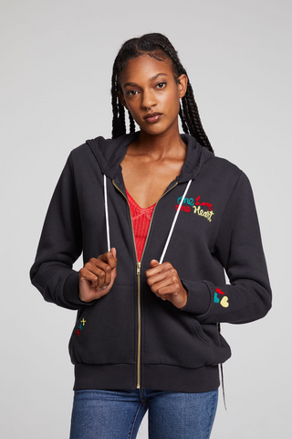 Chaser One Love One Heart Zip-up Hoodie - Premium Hoodie from Chaser - Just $82! Shop now 