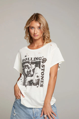 Chaser Rolling Stones Mick & Keith Band Tee - Premium Tee Shirt at Lonnys NY - Just $66! Shop Womens clothing now 
