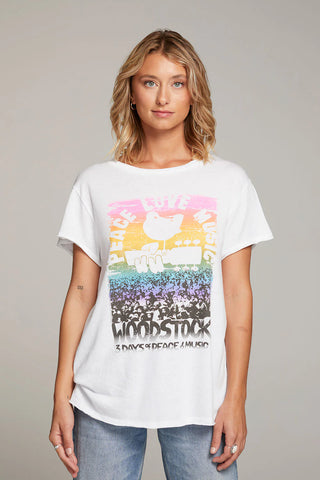 Chaser Woodstock Peace Love Music Tee - Premium clothing at Lonnys NY - Just $66! Shop Womens clothing now 