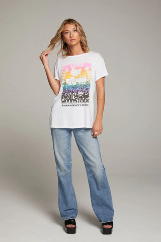 Chaser Woodstock Peace Love Music Tee - Premium clothing at Lonnys NY - Just $66! Shop Womens clothing now 