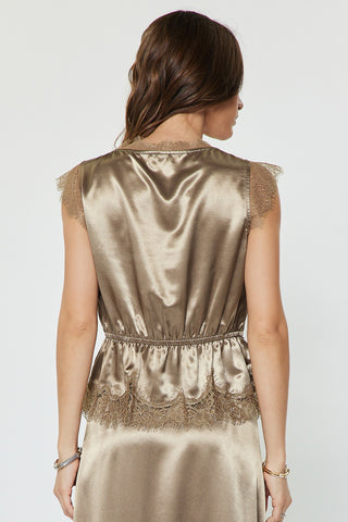 Current Air Lace Detail Peplum Blouse