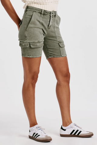 Dear John Denim RUTHIE SUPER HIGH RISE SHORTS ARMY MOSS - Premium Jeans at Lonnys NY - Just $84! Shop Womens clothing now 