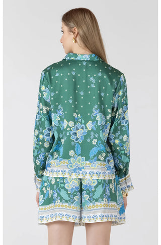 Black Tape Silky Printed Blouse