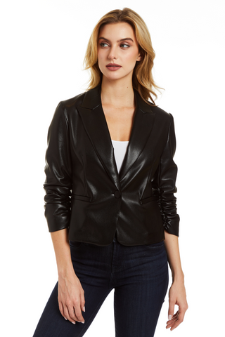 Drew Vegan Leather Blazer - Premium Jacket from Drew - Just $273! Shop now at Lonnys NY